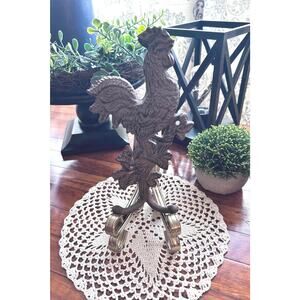 Vintage Wall Mount Cast Iron Rooster Double Hook